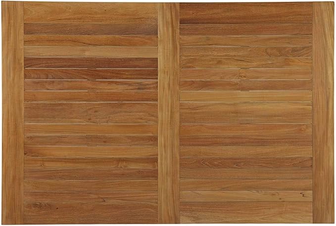 Modway Marina Premium Grade A Teak Wood 7 Piece Patio Teak Outdoor Dining Set in Natural White