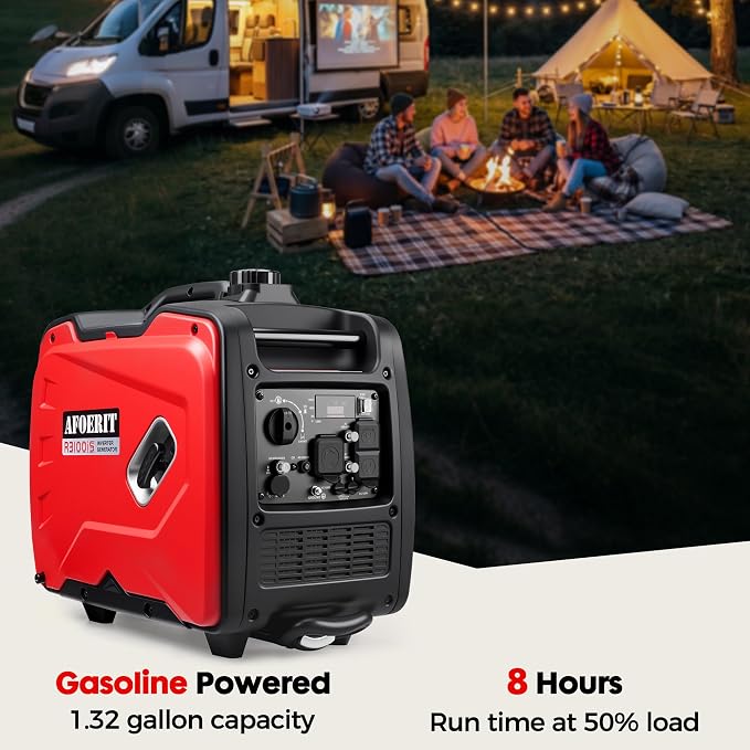 3500 Watt Inverter Generator Portable, Quiet Lightweight Gas Generaror Camping Power Equipment Fuel RV Ready