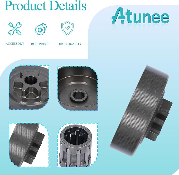 Sprocket Clutch Drum for Echo CS-310 CS-352 CS-353ES Chainsaw Parts for Shindaiwa 305S 340S Replace A556000543 A556000541 3/8" 6T with Bearing