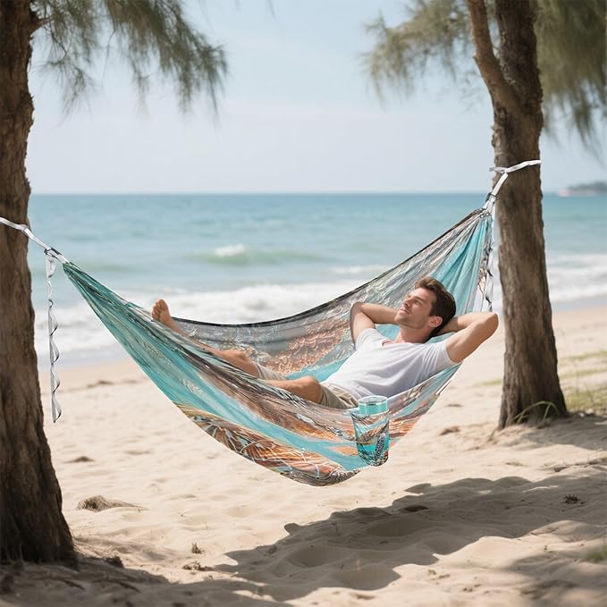 Hammocks for Outside Sea Turtle Camping Hammock Portable Hammocks with Tree Straps and Carry Bag Camping Accessories for Hiking Beach Outdoor