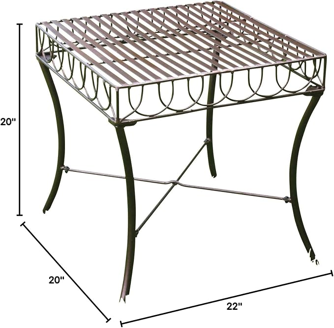 International Caravan Iron Outdoor Patio Side Table