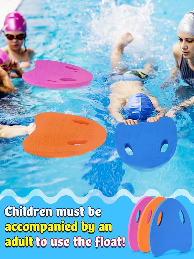 Swimming Kickboard for Kids - Swimming Training Aid Kickboard with Handrail Hole, Practising Swimming Kickboard for Beginners, Safety Swim Board Auxiliary for Children Summer Pool Party