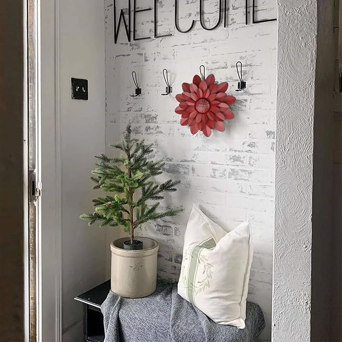 EASICUTI Coral Multiple Layer Metal Flower Wall Art Decor Hanging For Indoor Outdoor Home Bathroom Kitchen Dining Room Bedroom Living Room Farmhouse Or Wall Sculptures 12 Inch