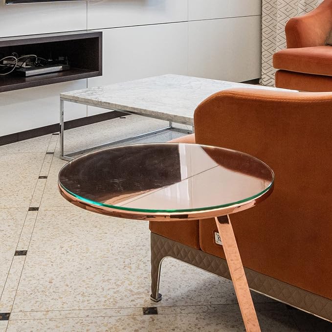26 Inch Round Clear Tempered Glass Table Top with 1/4" Thick Polished Edges for Dining, Coffee Table, or Office Use by Fab Glass and Mirror