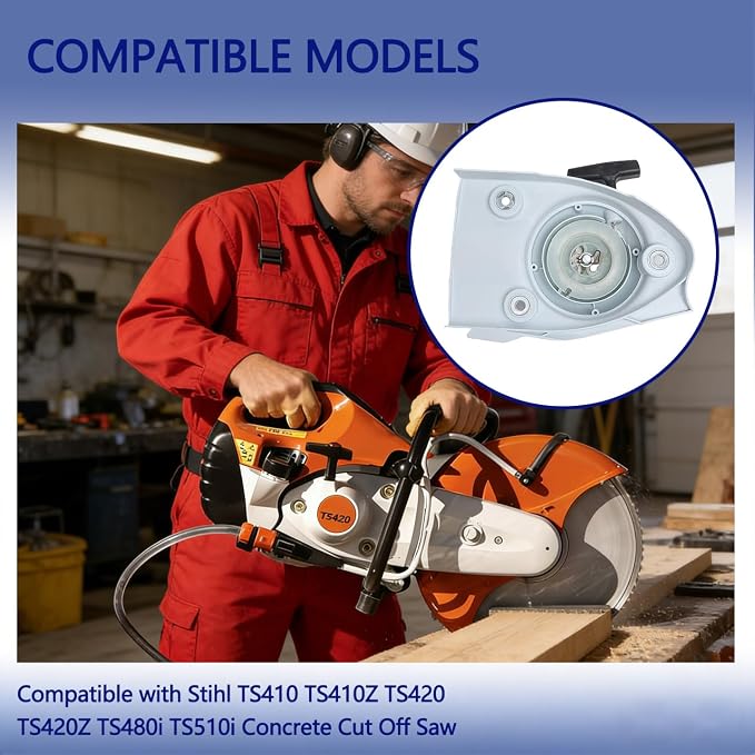 Recoil Starter for Stihl Chainsaw TS410 TS420 TS480i TS500i Concrete Cut-Off Saws, Replaces 4238-190-0300 4238-190-0404, 3 Pack