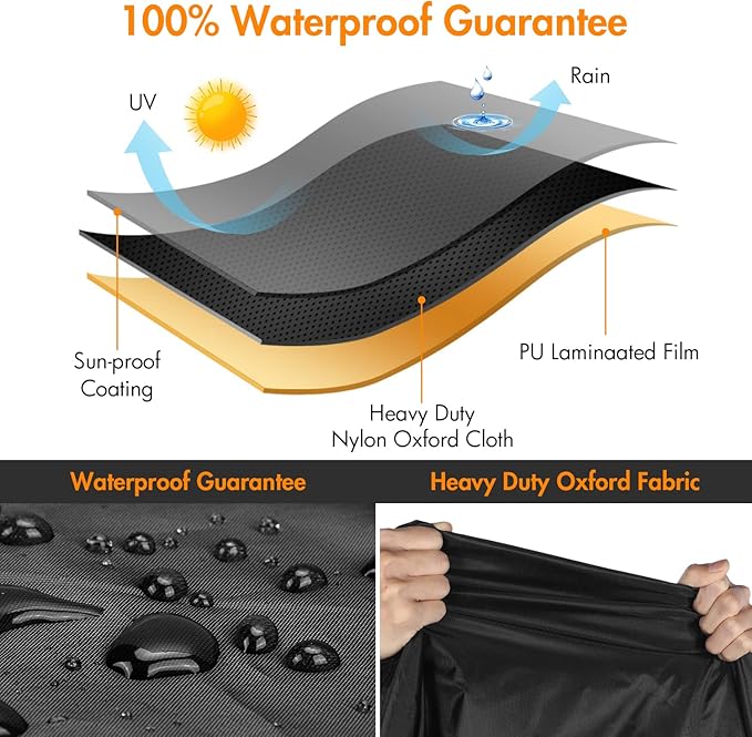 WLEAFJ Outdoor Adirondack Chair Covers Waterproof, Black Lawn Patio Furniture Covers, Heavy Duty Patio Lounge Deep Seat Cover, 2 Pack - 32" W x 37" D x 36" H