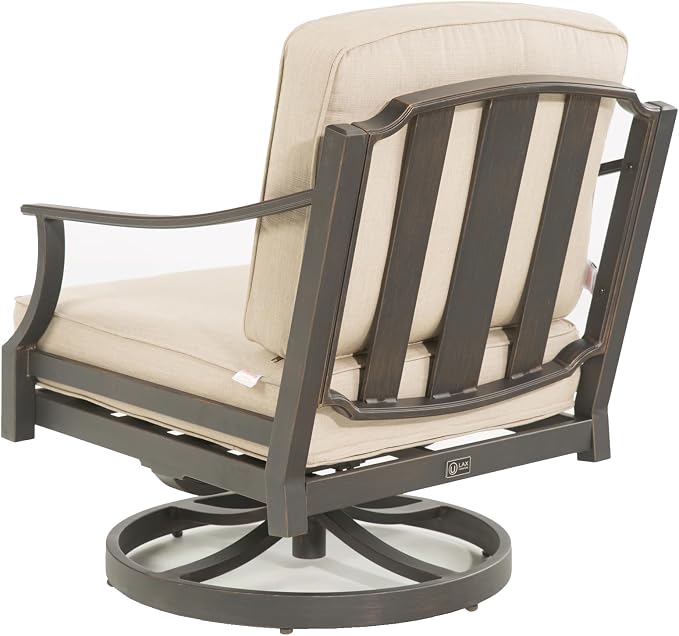 PEAK HOME FURNISHINGS Tamarin Outdoor Swivel Club Lounge Chair in Bronze Aluminum
