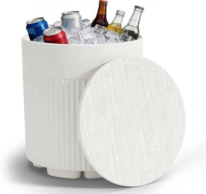 FONTOI Outdoor Cooler Side Table 2 Pack, 2 in 1 Ice Chest Side Table,as Cooler Side Table,Cooler Table for Patio, Parties Picnics, Beach