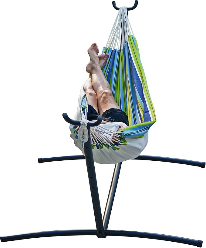 Algoma Net Portable Hammock Combo with Stand and Carry Bag, Blue
