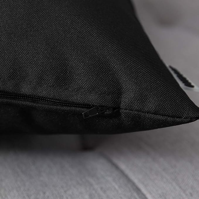 MIULEE Pack of 2 Decorative Outdoor Waterproof Pillow Covers 18x18 Inch Black Bundle Pack of 4 18x18 Outdoor Pillow Inserts