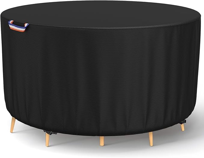 STARTWO Round Patio Furniture Covers ,Outdoor Furniture Table Covers Waterproof ,UV Resistant (84" Dia x 28" H)