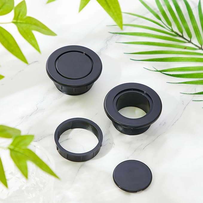 2 Sets Patio Table Umbrella Hole Ring Plug Cap Set, Outdoor Parasol Table Hole Cover Insert Thicker Patio Plug Ring for Outdoor, Yard, Garden(Black)
