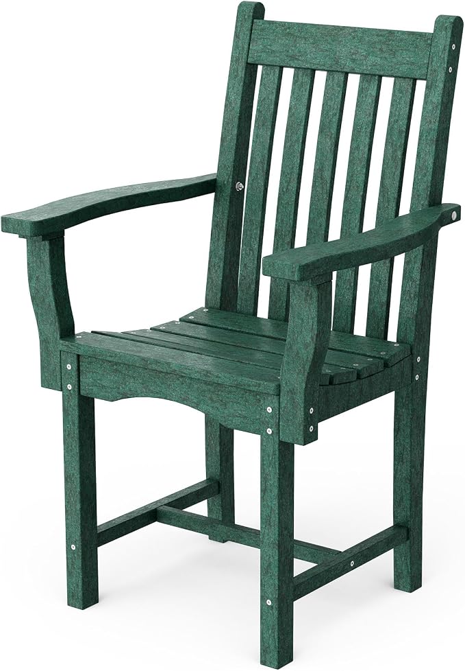 Wildridge Classic 7-Piece 44"x84" Dining Set, Turf Green - Outdoor Weather Resistant Recycled Plastic Furniture for Patio