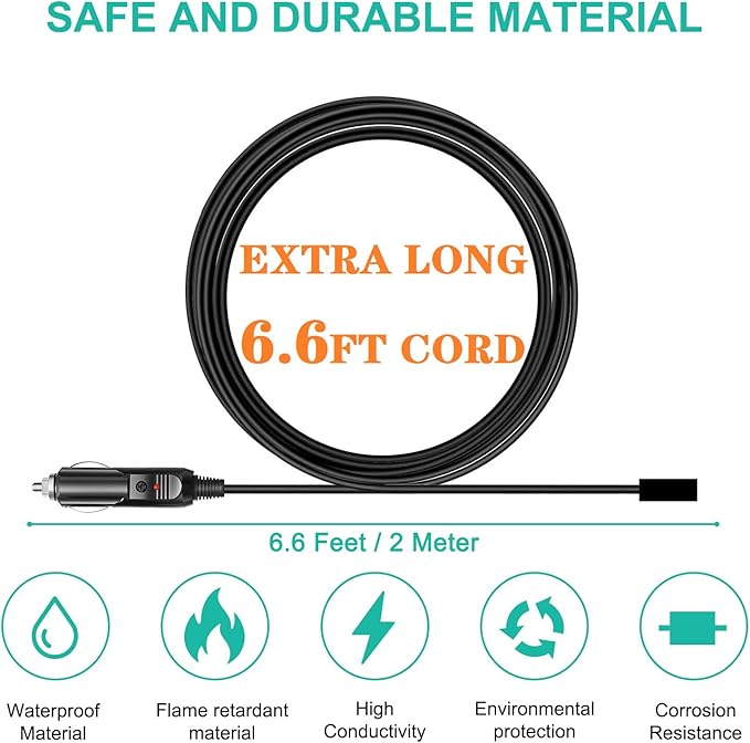 DC8020 Car Charger Cable for Jackery Explorer 1000 1500 2000 V2 Pro Ultra Plus Series and Jackery HomePower 3000 3600 Plus Portable Power Station Solar Generators 12V/24V DC Power Cord Adapter