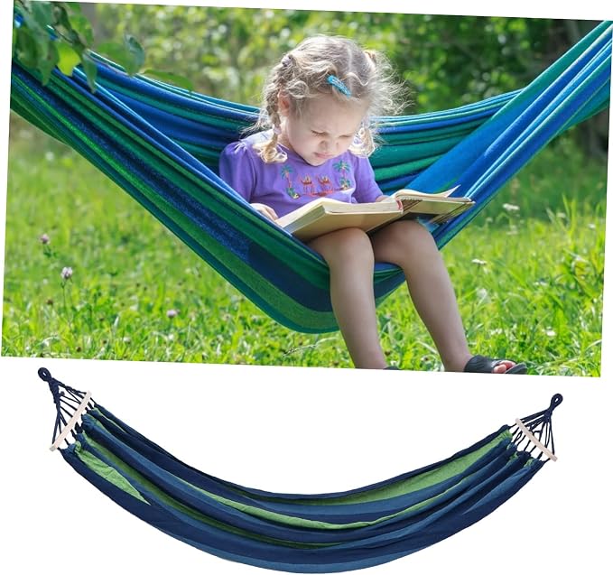 Garden Widened Canvas Hammock Portable Outdoor Travel Swing Thickened for Camping and Relaxation Between Trees Lightweight and for Easy Carrying