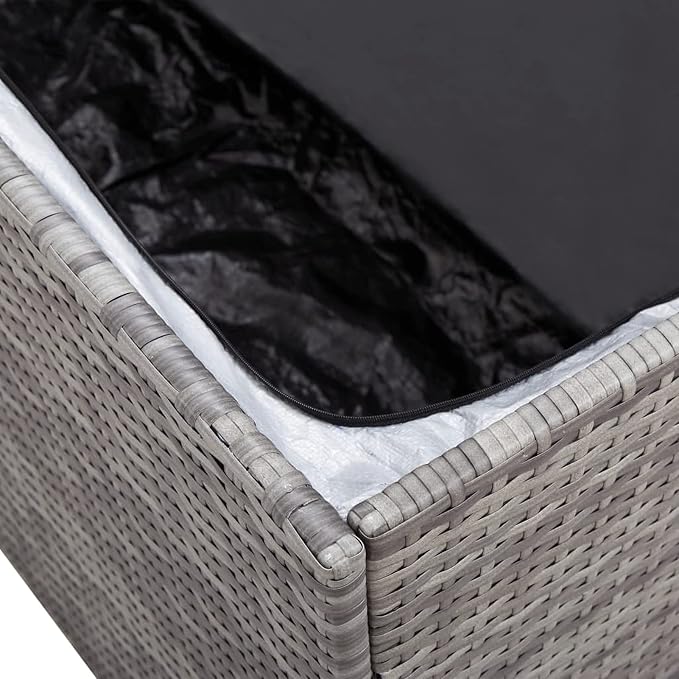 Patio Storage Box Deck Storage Box Outdoor Storage Cabinet Waterproof Storage Containers Storage Outdoor Poly Rattan 39.4"x19.7"x19.7" Gray