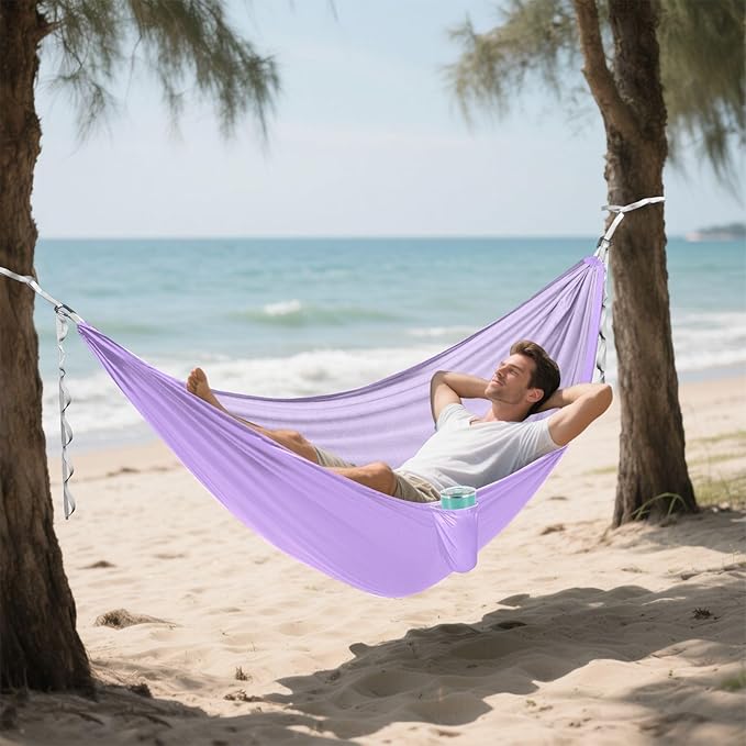 Purple 330lb Capacity Outdoor Hammock with Hanging Rope Hanging Hammock for Outside Patio Garden hamacas para adultos con soporte