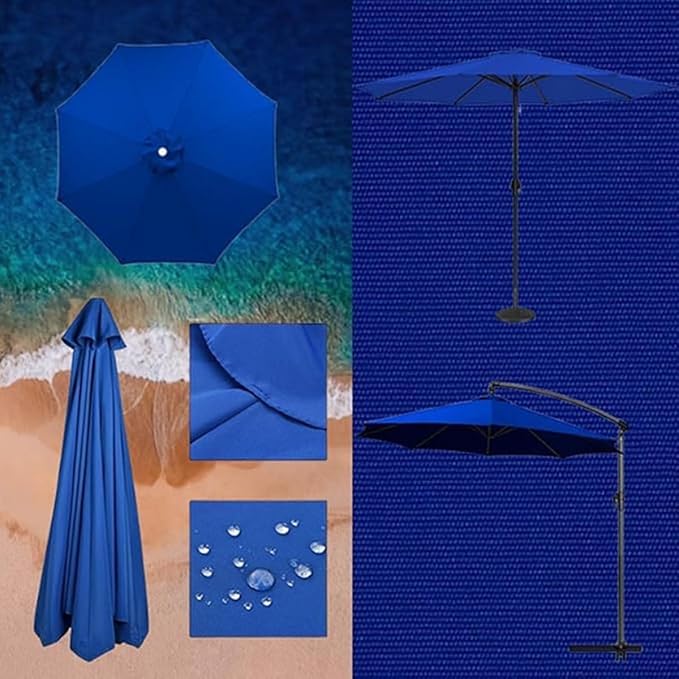 6 Ribs 8 Ribs Patio Umbrella Replacement Canopy 6.5ft 7.5ft 8.2ft 8.9ft 9.8ft 11.5ft UV Protection Waterproof Replacement Parasol Fabric Cover for Garden Outdoor Lawn(Brown,9.8ft/6ribs)