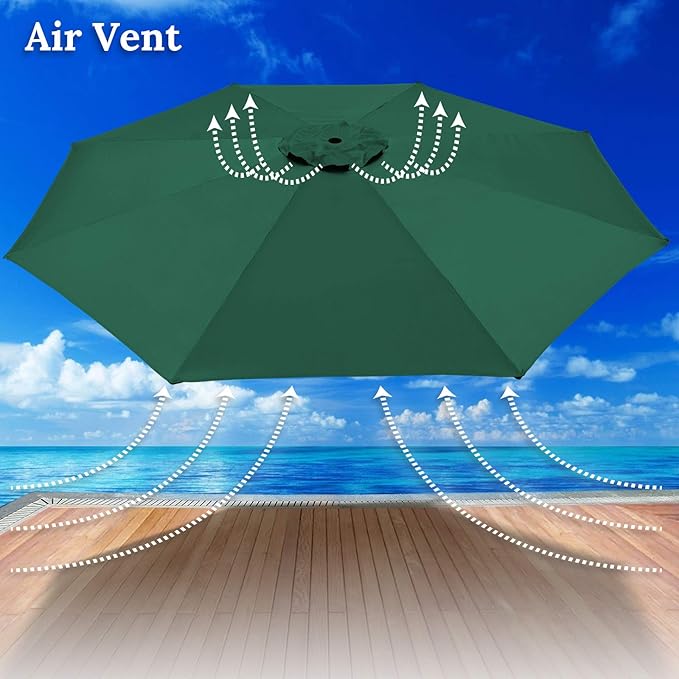 YardGrow 11.5ft 8 Ribs Umbrella Canopy Replacement for Patio Umbrella, Frame NOT Included, Umbrella Replacement Canopy ONLY