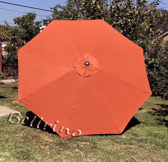 BELLRINO Decor Replacement Taupe Strong and Thick Umbrella Canopy for 9ft 8 Ribs Taupe (Canopy Only) (BRICK-98)