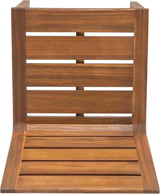 Christopher Knight Home Papali Acacia Wood Patio Dining Set for 4, Weather Resistant Outdoor Dining Table Set for 4, Square Dining Table and Chairs Set of 4 with Slatted Design, Teak