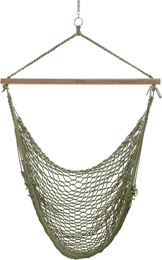Nags Head Hammocks Meadow DuraCord Rope Sling Shot Swing – 42 in. W x 65 in. H, 250 lb Capacity, Cumaru Spreader Bar, Indoor & Outdoor Use, Free Hanging Hardware, Handcrafted in The USA