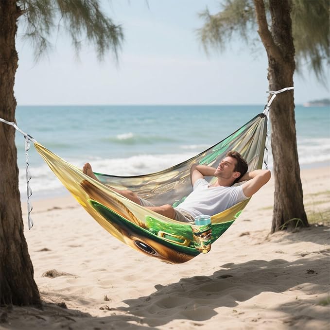 Hammocks for Outside Cute Dog Camping Hammock Portable Hammocks with Tree Straps and Carry Bag Camping Accessories for Hiking Beach Outdoor