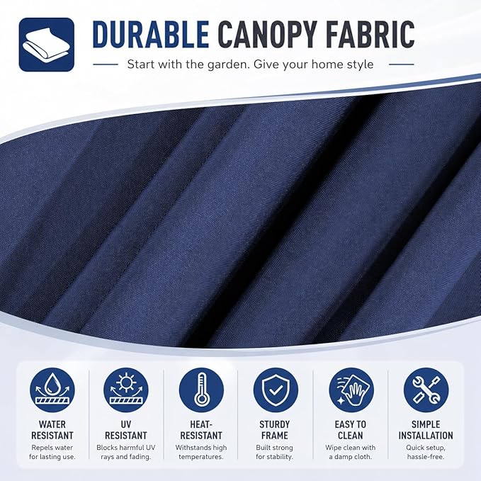 JAMFLY Large 9FT Offset Patio Umbrella with Cantilever Crank & Infinite Tilt, Heavy Duty Outdoor Hanging Umbrella with Cross Base for Backyard, Deck, Poolside