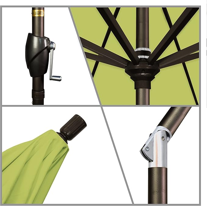 California Umbrella 7.5' Round Aluminum Market Umbrella, Crank Lift