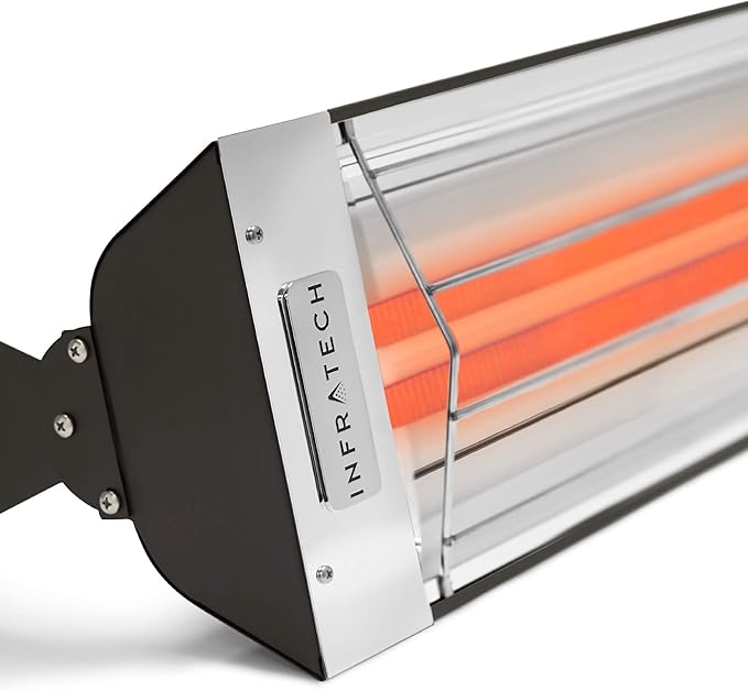 Infratech WD-6024 BL Stainless Steel 61.25” Dual Element 6000 Watt Hardwired Heater, 240 Volt, Black Finish