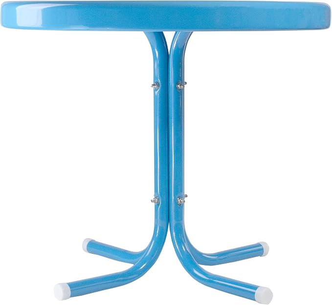 Northlight Outdoor Retro Tulip Side Table, 22", Turquoise Blue