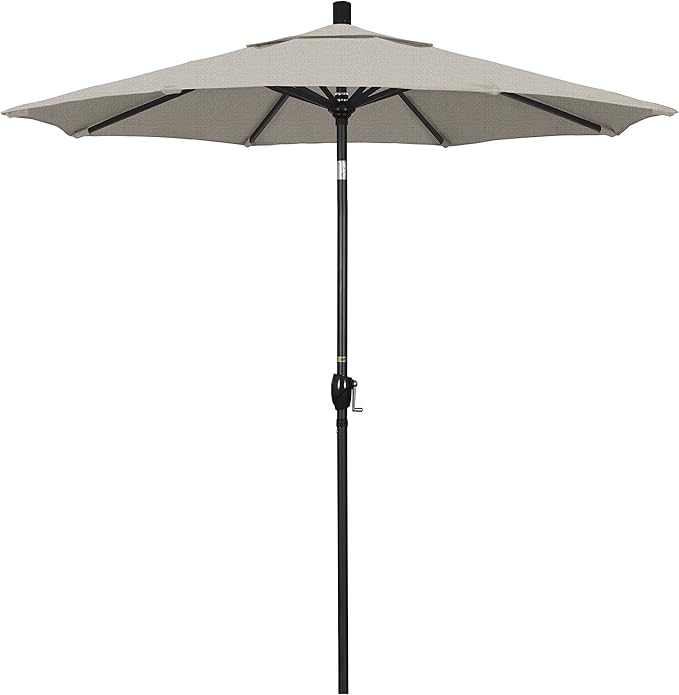 California Umbrella 7.5' Round Aluminum Market Umbrella, Crank Lift, Push Button Tilt