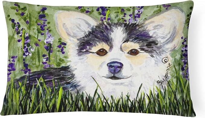 Caroline's Treasures SS8824PW1216 Chihuahua Canvas Fabric Decorative Pillow Machine Washable, Indoor Outdoor Decorative Pillow for Couch, Bed or Patio, 12HX16W