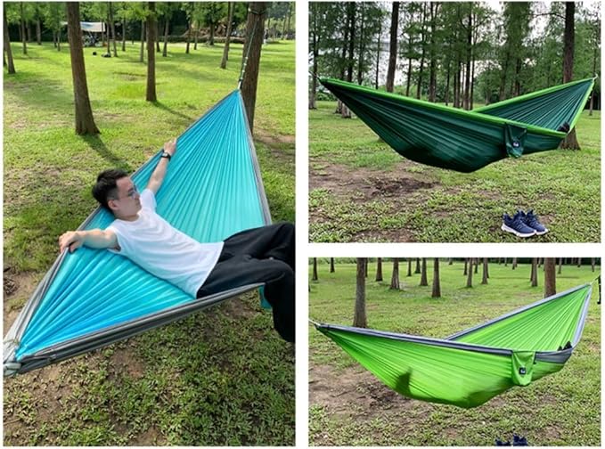 Outdoor Hammock Anti-Rollover Travel Camping Portable Hammock Hanging Chair Outdoor Portable Camping Travel Equipment (Color : Blue, Size : 300 * 200cm)