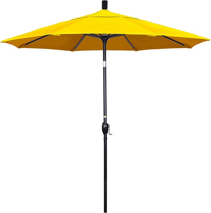 California Umbrella 7.5' Round Aluminum Market Umbrella, Crank Lift
