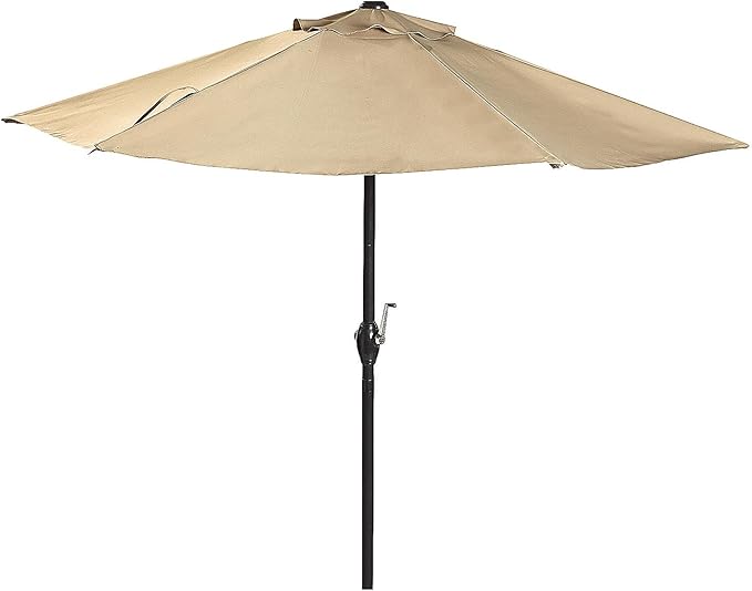 Nantucket Home 7.5 Foot Crank and Tilt Market Umbrella - Tan
