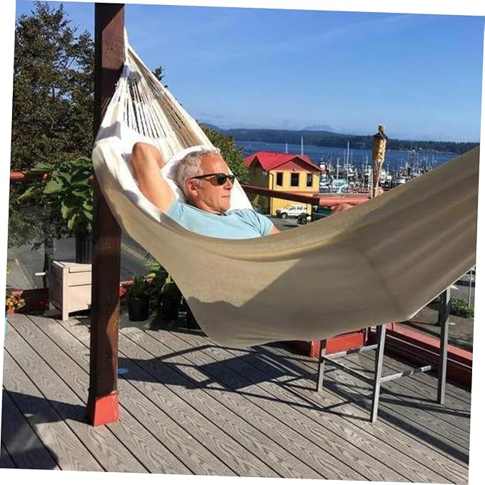 Outdoor Hammock Swing Chair Canvas Hammock Strong Rope for Camping Patio