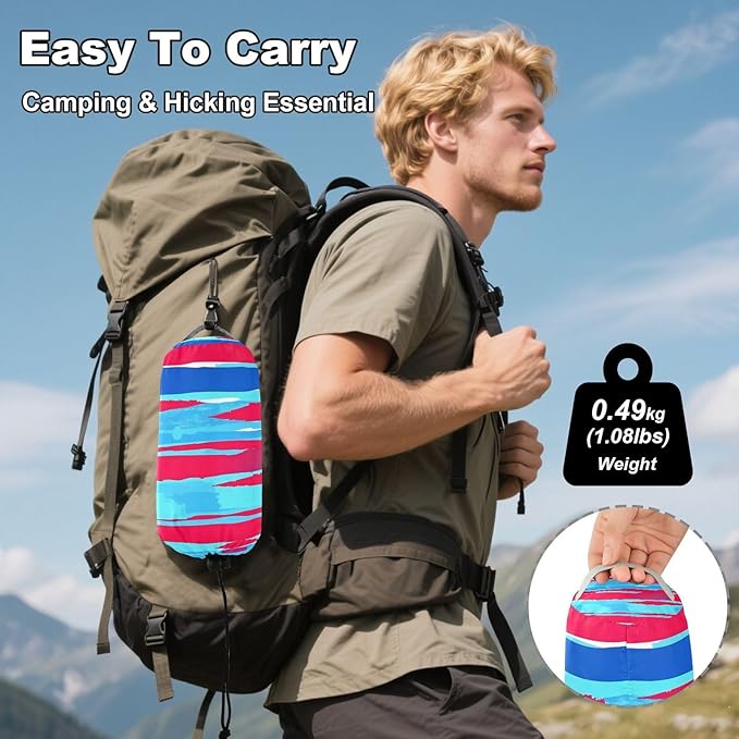 Hammocks for Outside Vivid Striped Background Camping Hammock Portable Hammocks with Tree Straps and Carry Bag Camping Accessories for Hiking Beach Outdoor