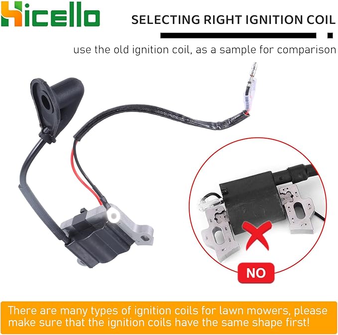 62mm Brush Cutter Ignition Coil, 43CC 49CC 52CC Strimmer Ignition Coil Module for 2-stroke Engine Grass Trimmer Multi Tool Tiller Cultivator Garden Machines