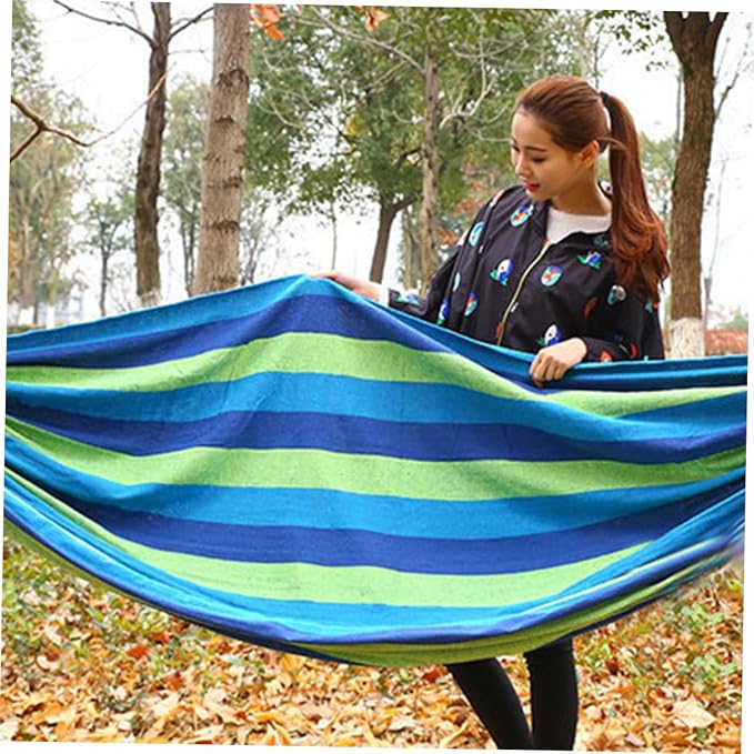 Double Thickened Canvas Hammock for Outside Person Swing Bed Tree Straps Camping Outdoor