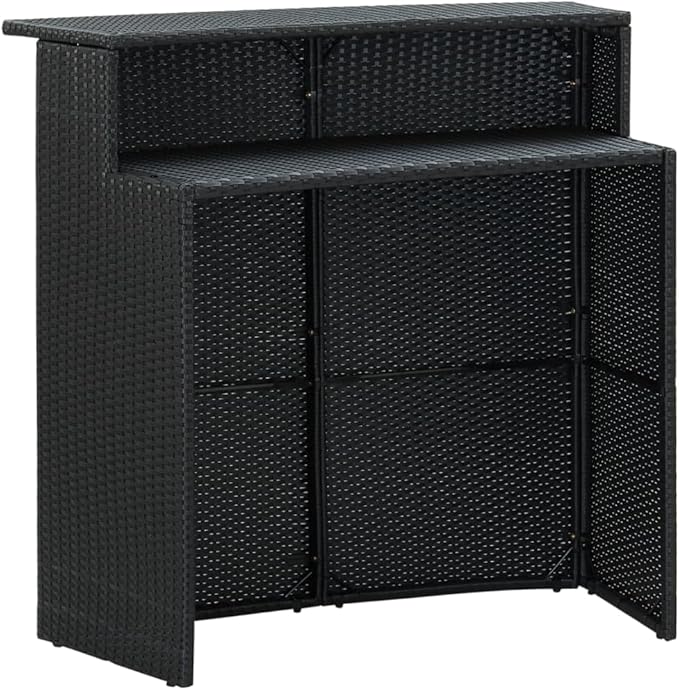 Patio Bar Set with Cushions,Garden Table and Chairs Sets,Garden Conversation Sets, Outdoor Patio Furniture,for Patio,Backyard,Garden,5 Piece Black