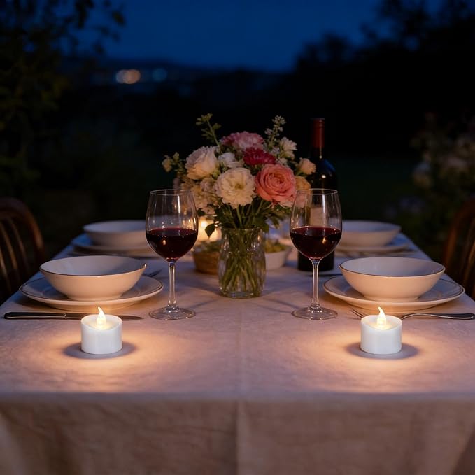 100 Pack LED Tea Lights, Last 100H+, Warm White Flickering Light