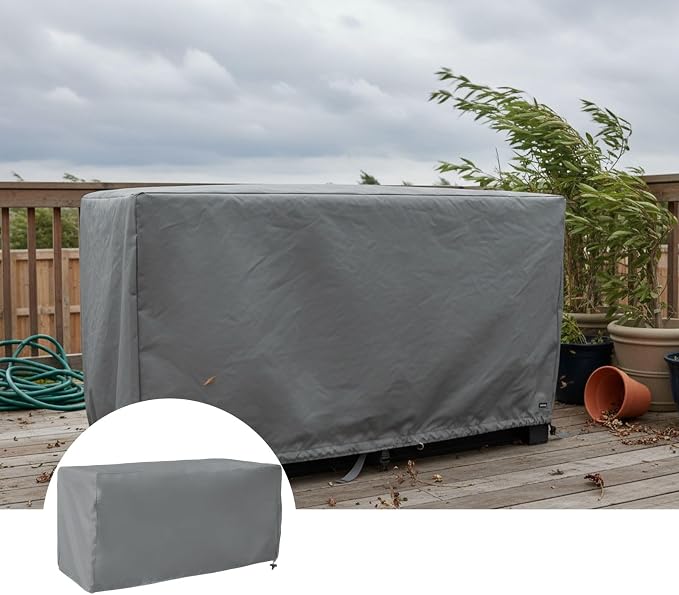 Outdoor Deck Box Cover for Patio Storage Box Protection with Secure Fit, 123x62x55 cm and 158x76x69 cm Options
