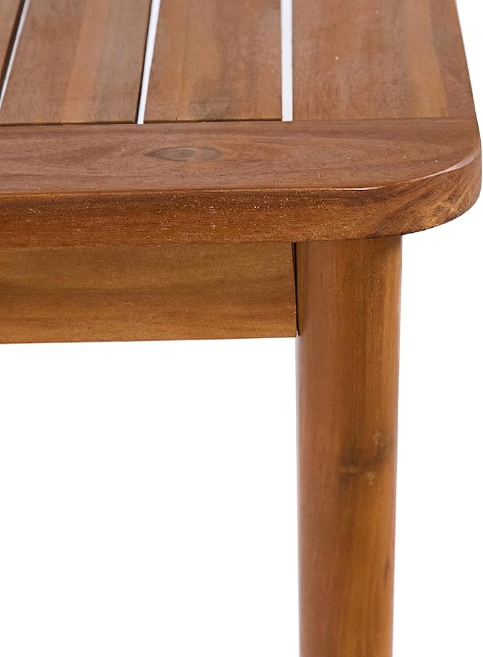 Christopher Knight Home para Acacia Wood Patio Dining Set with Bench, Solid Wood Outdoor Dining Table Set for 6, Outdoor Dining Set with Water-Resistant Cushion, Teak+Beige