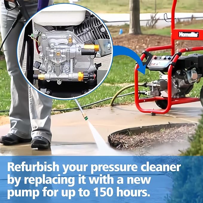 3000PSI Pressure Washer Pump 3/4" Shaft, Horizontal Power Washer Pump Replacement Universal Power Washer Pumps for Pressure Washer 2800-3000 PSI