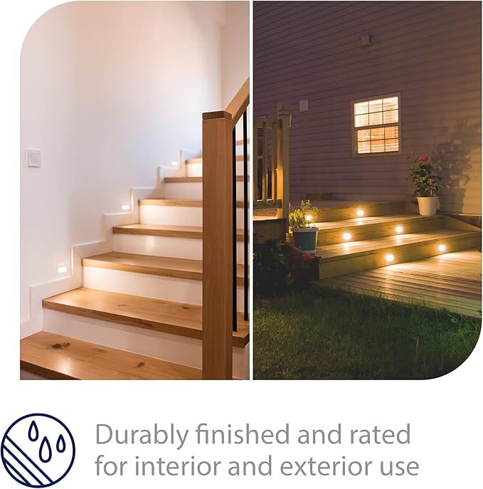 WAC Landscape Lighting, LEDme 120V LED Horizontal Indoor and Outdoor Step and Wall Light Red in White
