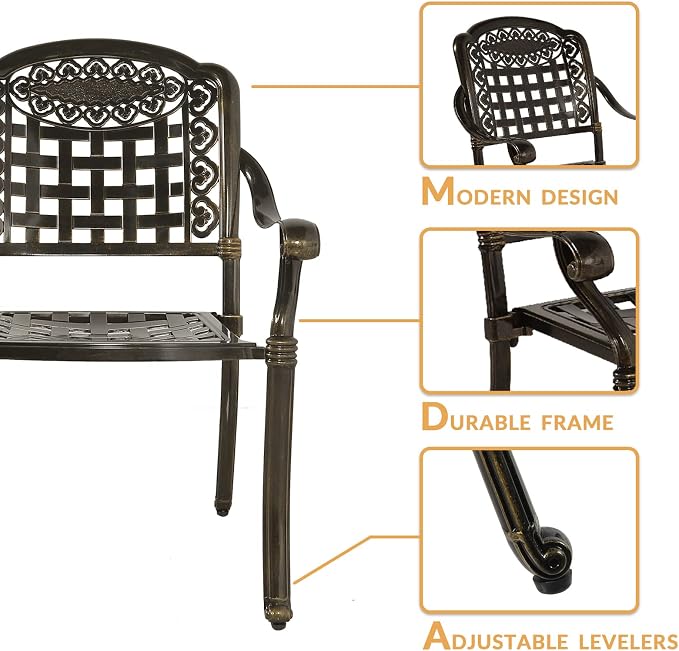 9-Piece Patio Dining Set, Outdoor Patio Table and Chair Set of 84” Oval Cast Aluminum Dining Table with Umbrella Hole and 8 Outdoor Dining Chairs, Patio Funiture Set for Lawn Garden