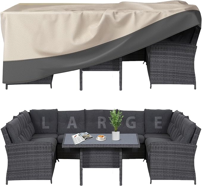 Patio Furniture Covers Waterproof Heavy Duty, 136"x84"x28" Extra Large Outdoor Dining Table and Chair Covers/ Waterproof UV Snow Resistant/ General Purpose Outside Sectional Sofa Set Covers