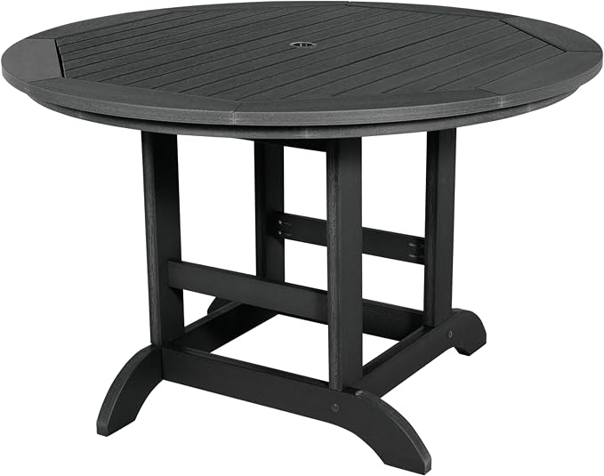 Highwood AD-DNW48-BKE Weatherly 5-Piece Round Dining Set, Dining Height, Black