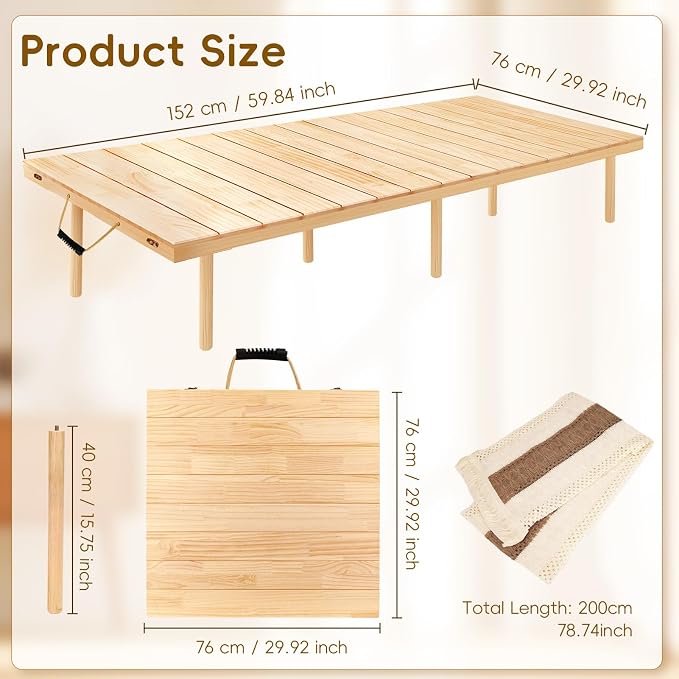60"x30" Low Folding Picnic Table, Portable Boho Floor Table with Tablecloth, Ideal for Camping, Wedding, Beach, Garden, Party